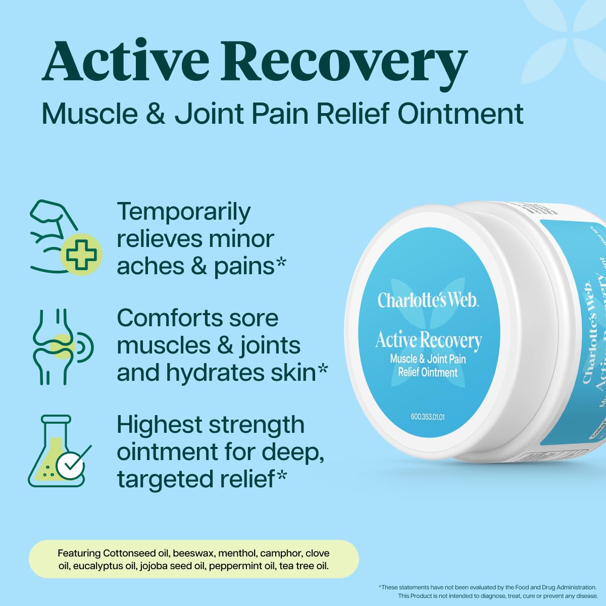 Charlotte's Web Active Recovery Muscle & Joint Relief Ointment 1.55oz Charlotte's WebAu supplements
