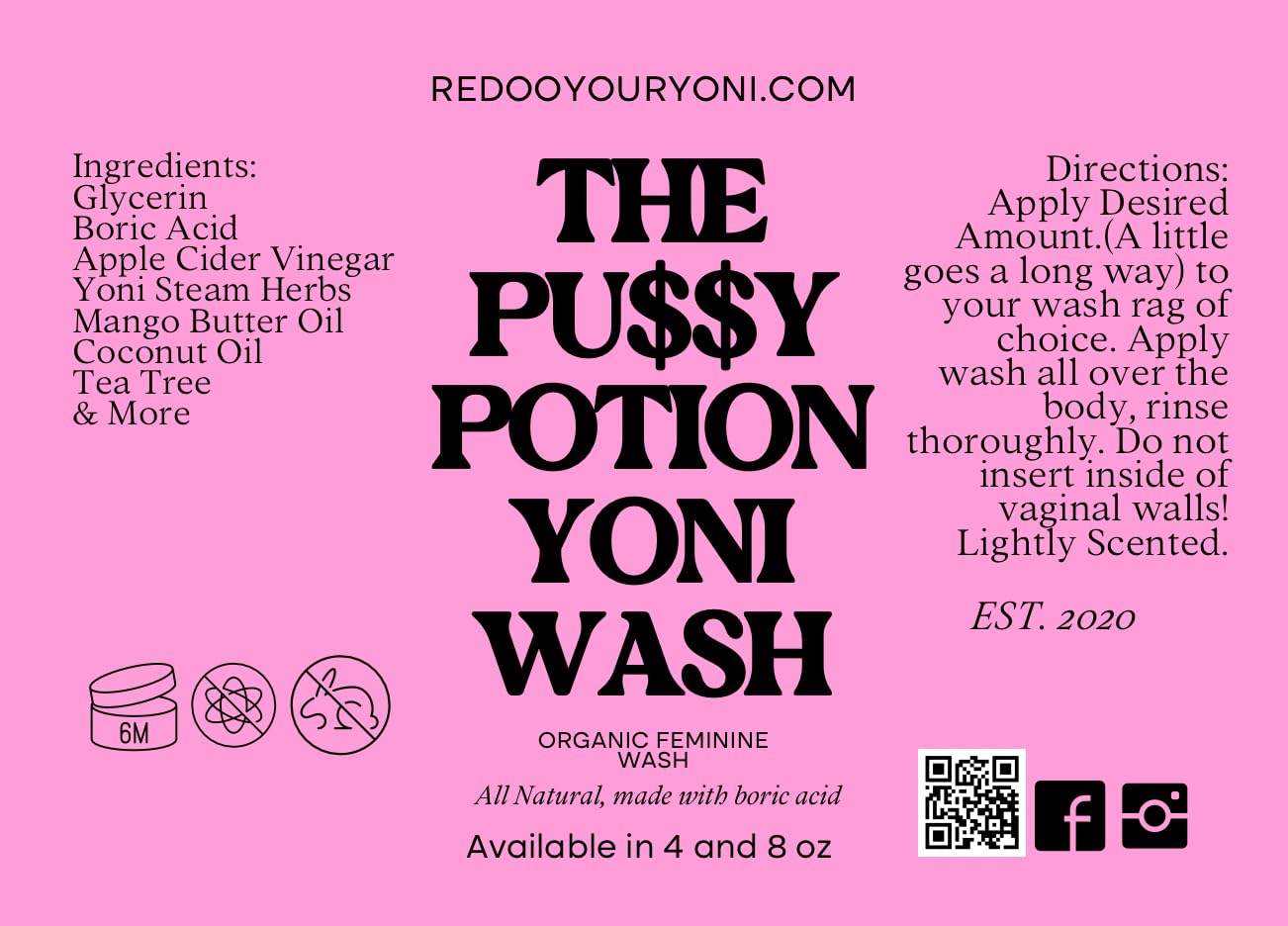Mango Butter Yoni Wash with boric acid GenericAu supplements