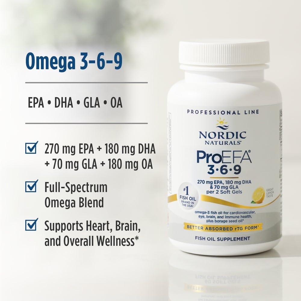 Nordic Naturals ProEFA 3-6-9, Lemon Flavor - 90 Soft Gels - 565 mg Omega-3 - EPA & DHA with Added GLA - Healthy Skin, Cognition, & Positive Mood - Non-GMO - 45 Servings Nordic NaturalsAu supplements