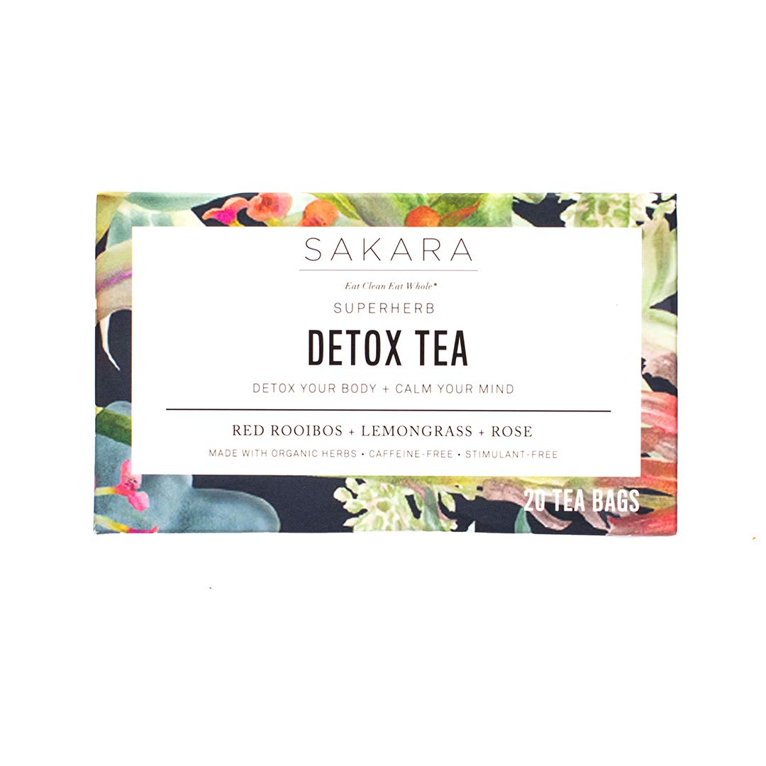 Sakara Detox Tea - Herbal Tea with Rose Petals, Lemon Peel, Lemongrass, & Rooibos SAKARAUS supplements