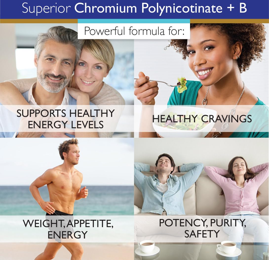 Pure Chromium Polynicotinate Supplement - Made in USA - 200mcg + Vitamin B3 for Optimal Superior LabsAu supplements