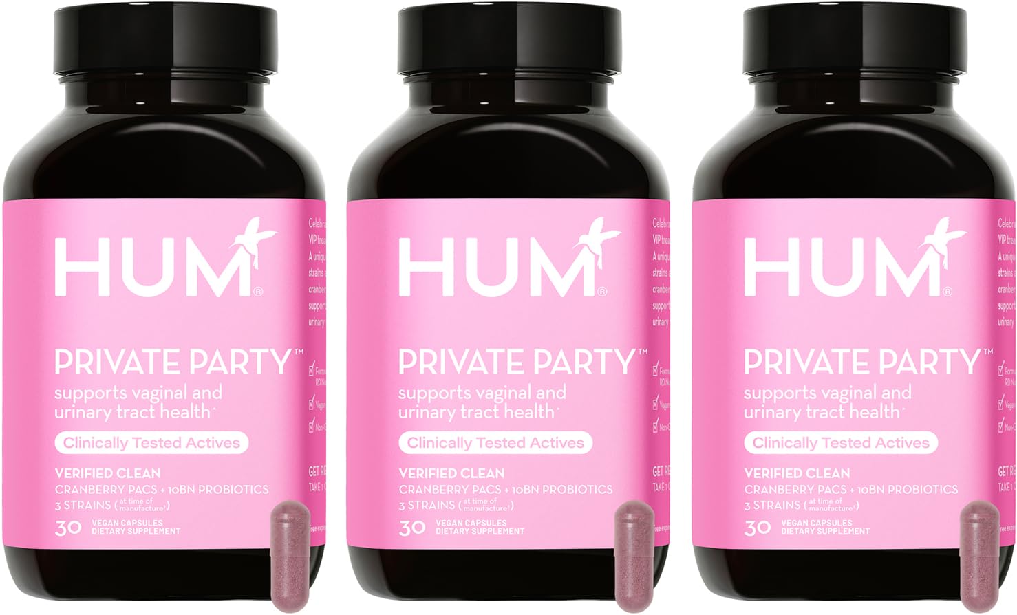 HUM Private Party Pills - Vaginal Probiotics for Women's Ph Balance with Cranberry HUMAu supplements