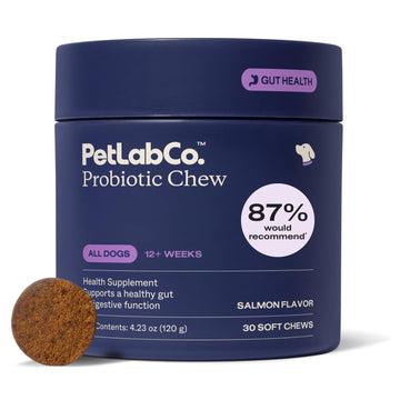 PetLab Co. Probiotics for Dogs, Support Gut Health, Occasional Diarrhea, Digestive Health & Seasonal Allergies - Salmon Flavor - Packaging May Vary - 30 Soft Chews PetLab Co.Au supplements