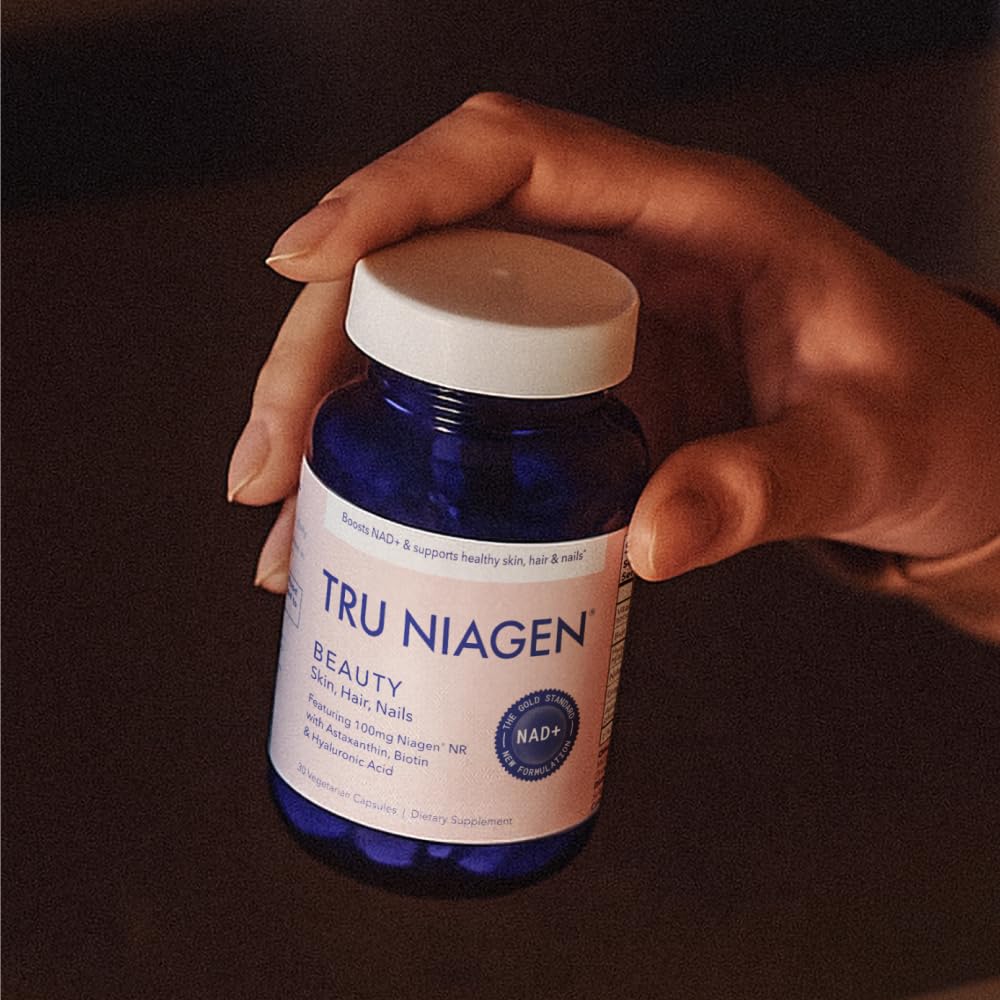 TRU NIAGEN BEAUTY NAD+ for Hair, Skin & Nails | Contains Niagen®, Astaxanthin, Hyaluronic Acid, Biotin | Supports Skin Elasticity & Moisture Retention | Daily Supplements for Men & Women | 30 Servings TRU NIAGENUS supplements