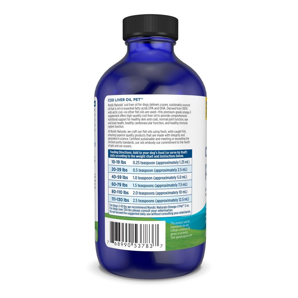 Nordic Naturals Omega-3 Pet Bundle - 2 oz Omega-3 Fish Oil for Small Dogs & Cats, 8 oz Pet Cod Liver Oil Promotes Heart, Skin, Coat, & Immune Health Nordic NaturalsAu supplements