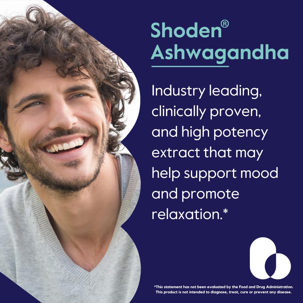 BESTVITE Advanced Ashwagandha 120mg w/Shoden (120 Vegetarian Capsules) - Clinically Studied Containing Industry Leading 35% Withanolide Glycosides - No Stearates - Vegan - Non GMO - Gluten Free BESTVITEAu supplements