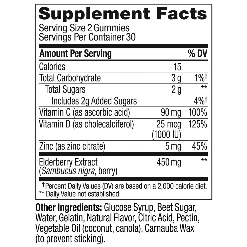 OLLY Extra Strength Elderberry Gummies, Immune Support, 450mg Elderberry, Vitamin C OLLYAu supplements