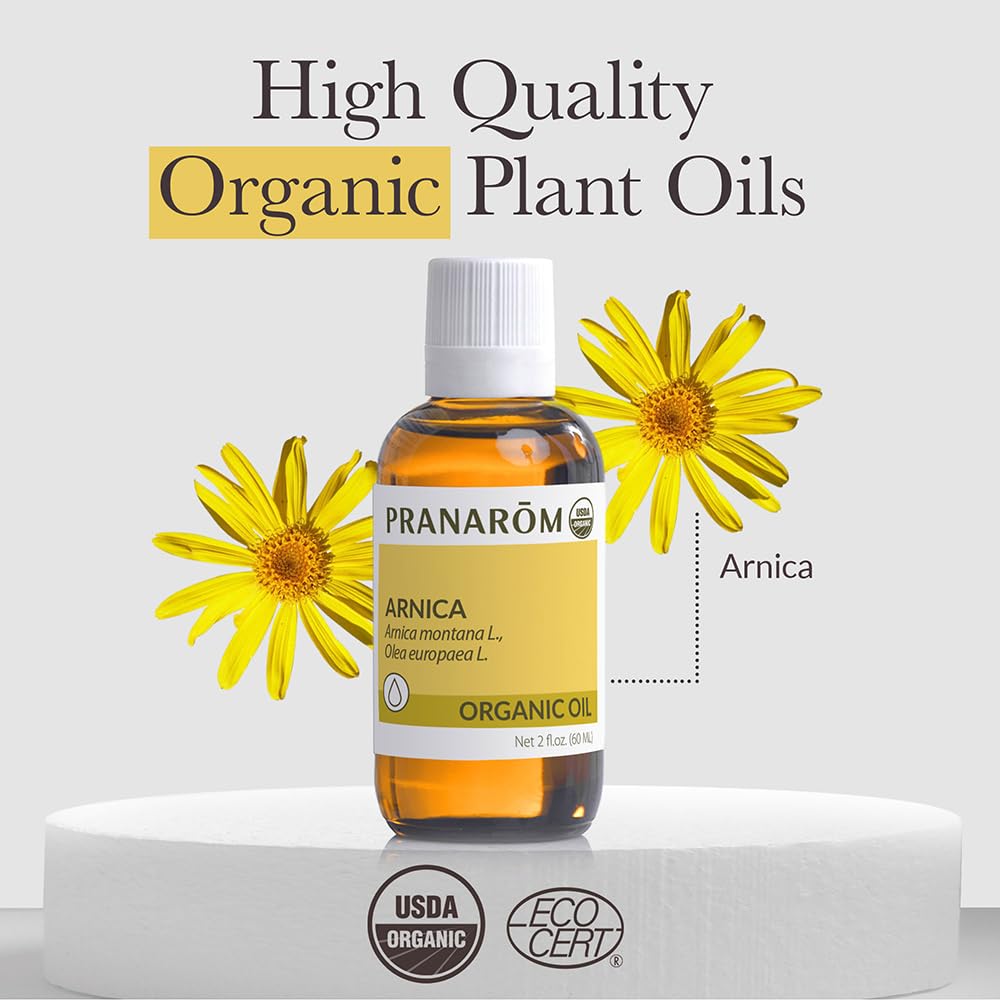 Pranarom - USDA Certified Organic French Arnica Virgin Plant Oil - 2 fl oz Glass Bottle - Massage Oil for Body PranaromAu supplements