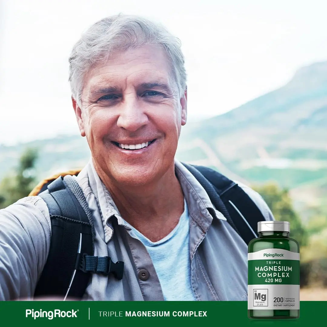 Piping Rock Triple Magnesium Complex | 420 mg | 200 Capsules | Magnesium Oxide, Citrate, and Aspartate Supplement | Non-GMO, Gluten Free Piping Rocknz supplements