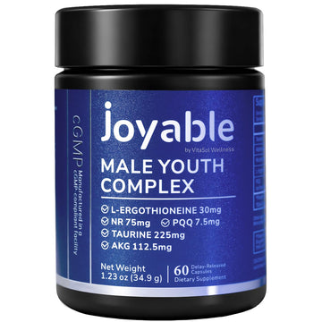joyable by VitaSol Wellness - Male Youth Complex – Cellular Energy & Healthy Aging Support Supplement with NR, PQQ & Ergothioneine | 60 Capsules joyable by VitaSol WellnessAu supplements