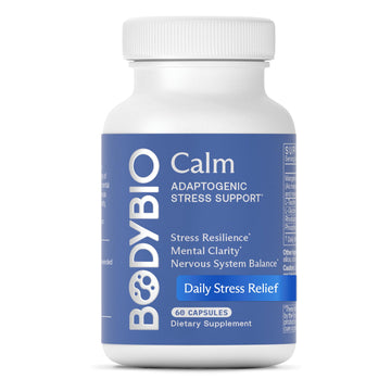 BodyBio Calm - Natural Stress Relief Blend with Rhodiola, Glycine & Phosphatidylserine - Supports Relaxation, Mental Focus & Balanced Cortisol - Non - Drowsy Formula BodyBioAu supplements