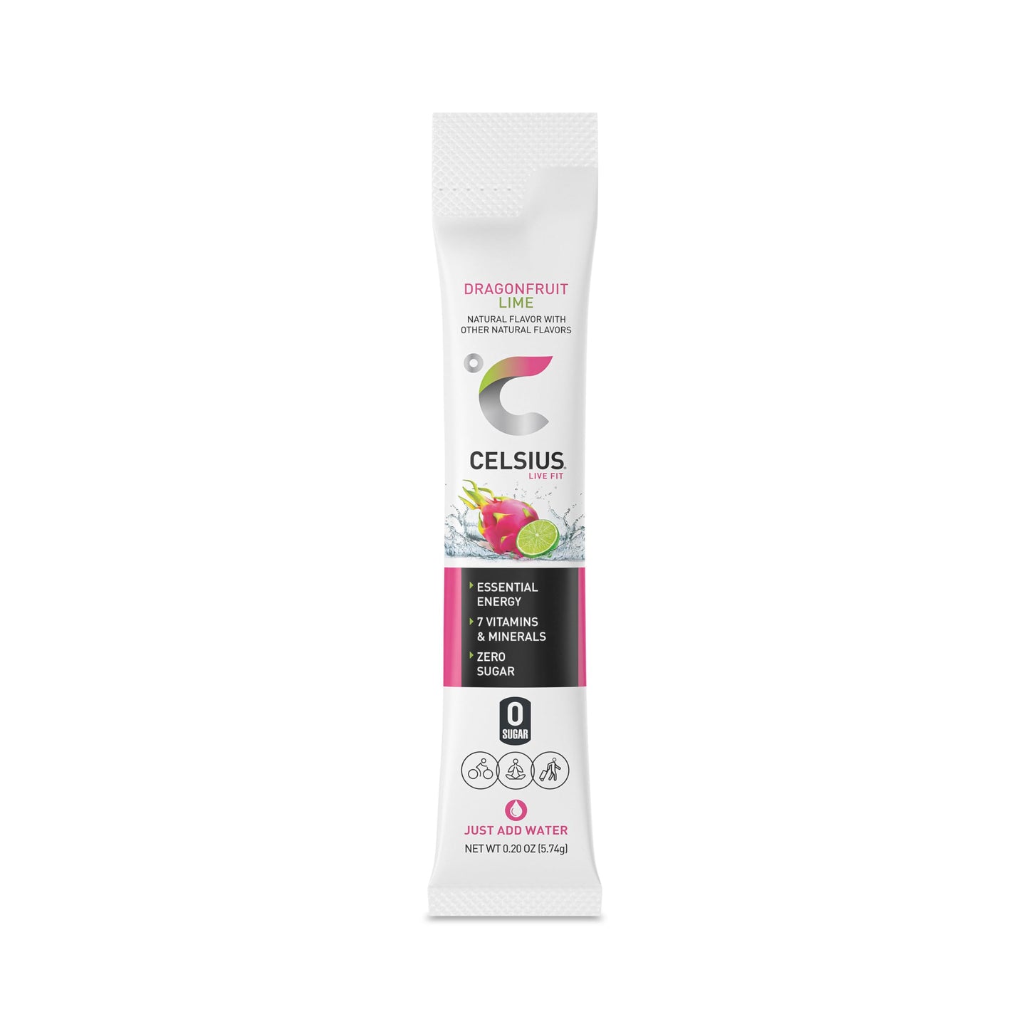 CELSIUS Dragonfruit Lime On-the-Go Powder Stick Packs, Zero Sugar 14 Count(Pack of 1) CELSIUSUS supplements