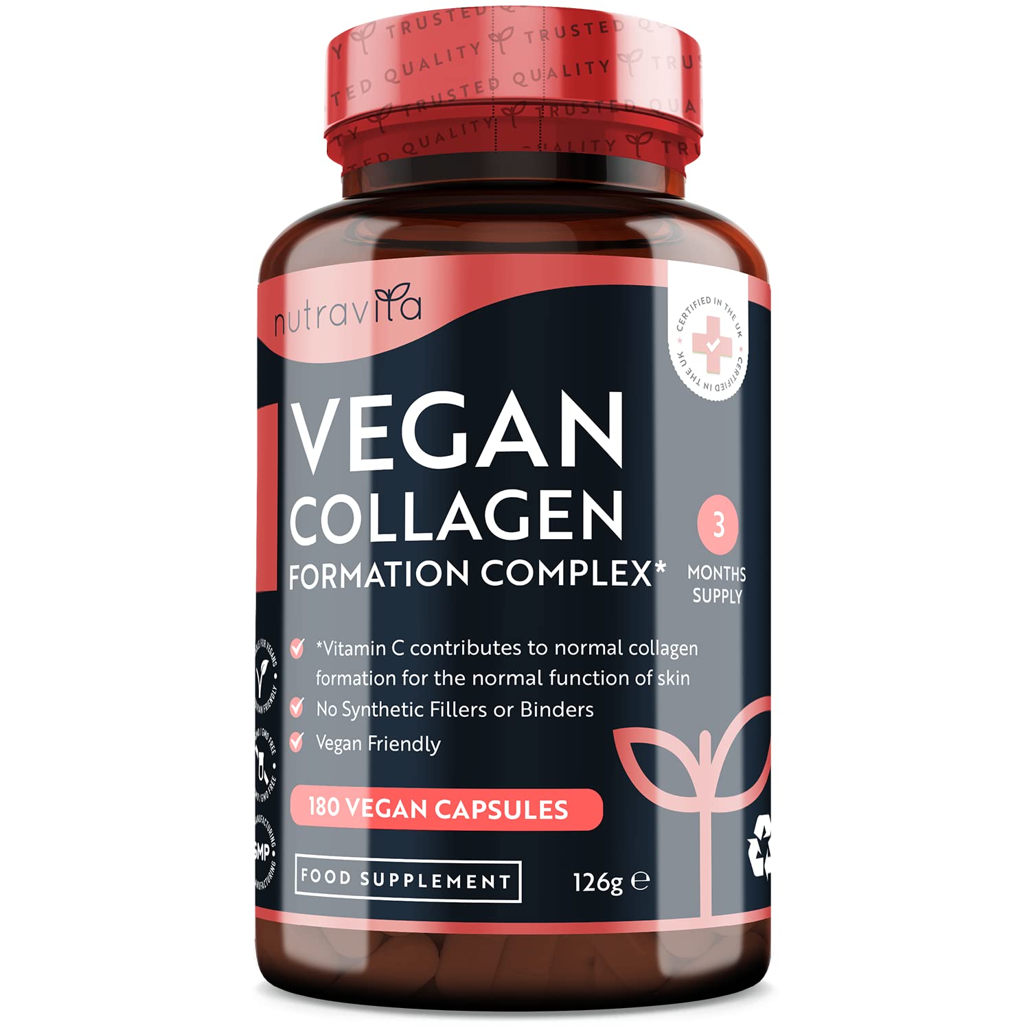 Vegan Collagen 1000mg Advanced Superfood Blend - 180 Capsules (3 Month Supply) NutravitaAu supplements