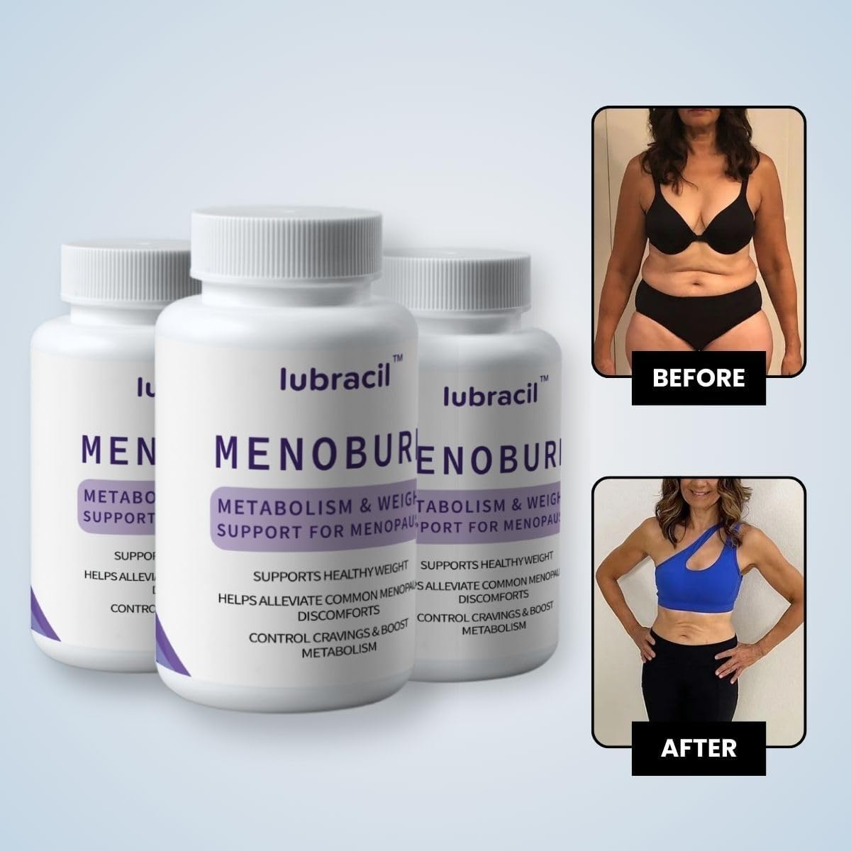 Lubracil Menoburn Perimenopause & Menopause Supplements for Women – Helps Metabolism, Estrogen & Wellness – Targets Hot Flashes, Bloating & Energy – 120 Count, 2 Pack LubracilAu supplements
