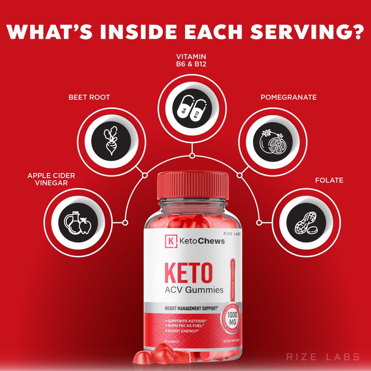 (2 Pack) Keto Chews Gummies - Keto Chews ACV Gummies for Weight Loss 525 MG rize labsUS supplements
