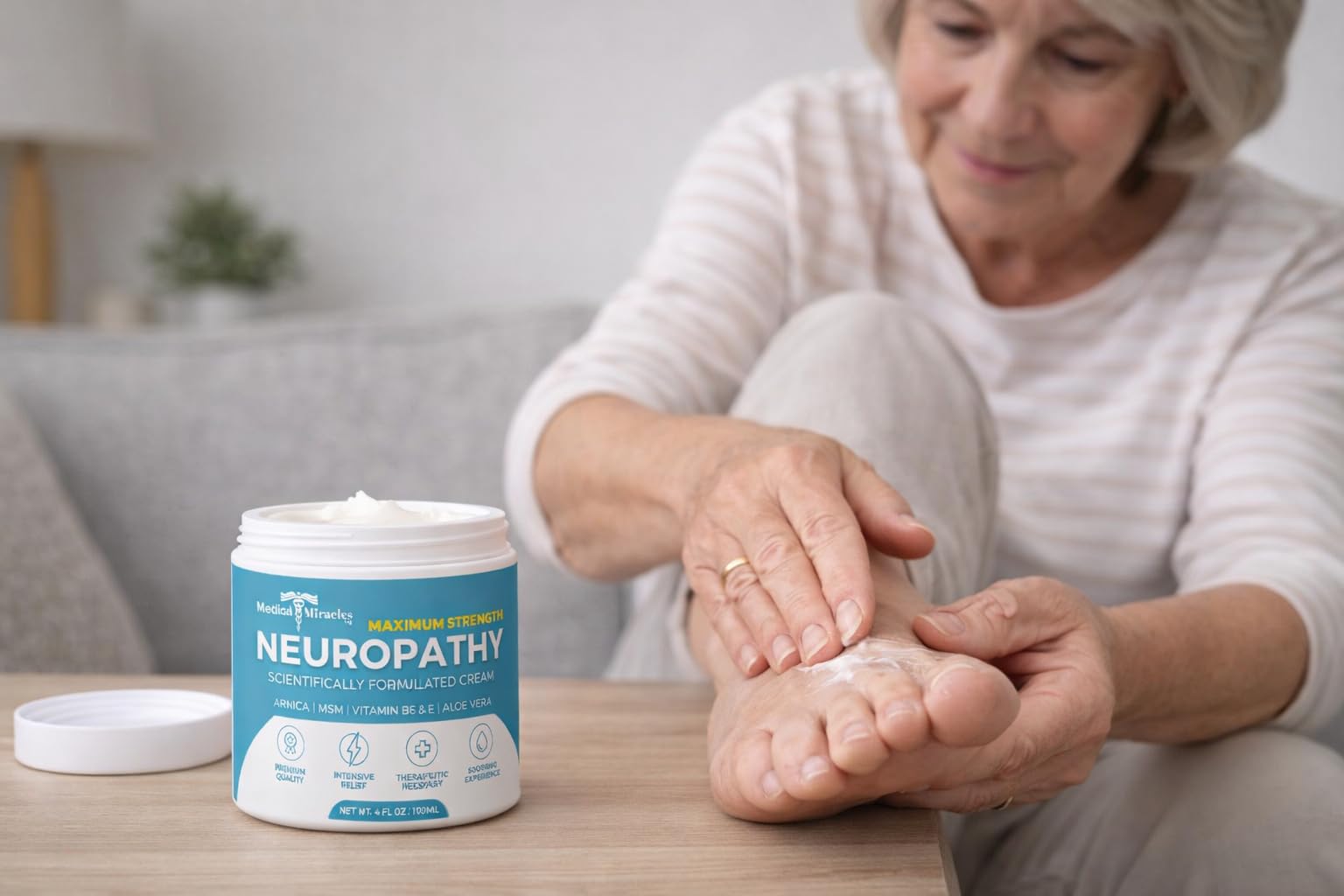 Medical Miracles Neuropathy Cream | Nerve Therapy Max-Potency Relief Cream for Feet, Hands, Legs, and Toes - Enriched with Arnica, Vitamin B6, Aloe Vera, MSM - Crafted for Exceptional Relief 4oz Medical MiraclesAu supplements