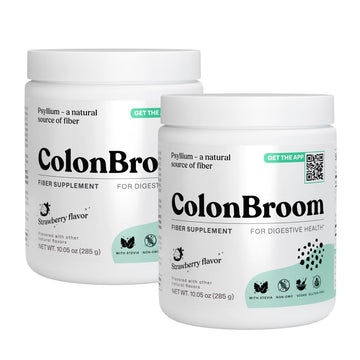 ColonBroom Psyllium Husk Powder - Colon Cleanse for Bloating Relief & Gut Health - Fiber Powder Drink - Easy to Mix - Vegan, Gluten Free, Non-GMO - Strawberry (100 Servings) ColonBroomAu supplements