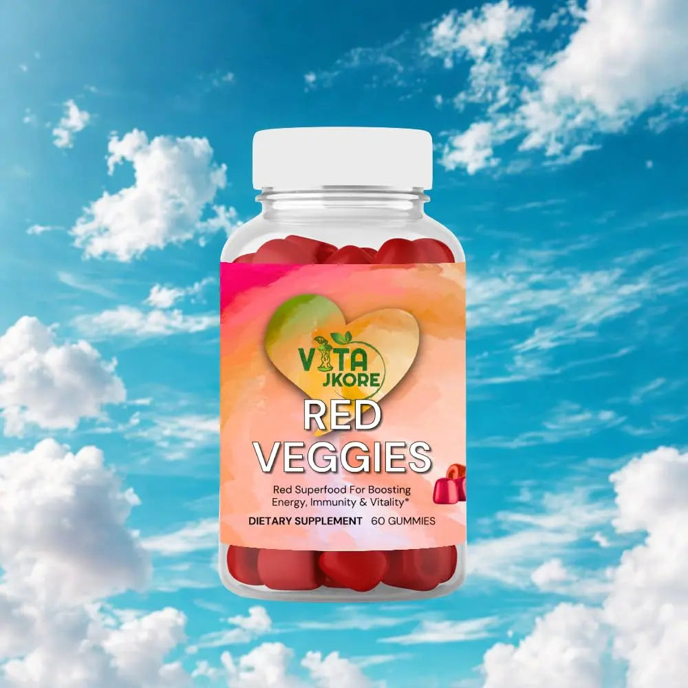 VITA JKORE Red Veggies Superfood Gummies, Energy & Immunity Booster, 60 Count Dietary Supplement, Natural Beetroot Blend VITA JKOREnz supplements
