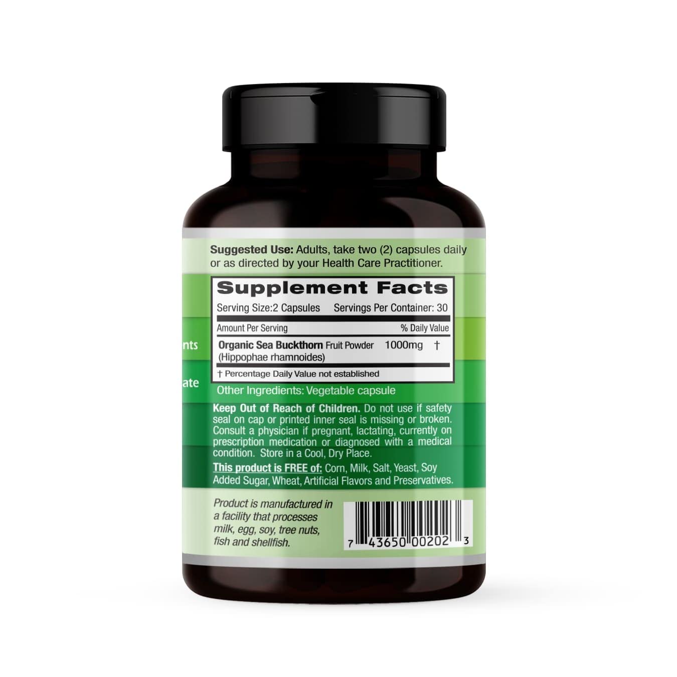 EMERALD LABS Sea Buckthorn - Dietary Supplement with Vitamins C, E & Omega 7 - Supports Adrenal, Energy, Skin & Immune Health - 60 Vegetable Capsules (30-Day Supply) EMERALD LABSAu supplements