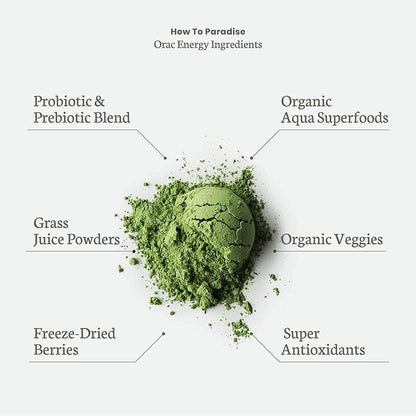 Paradise ORAC Energy Greens Powder Extract, Super Antioxidants, Probiotics for Gut Paradise HerbsUS supplements
