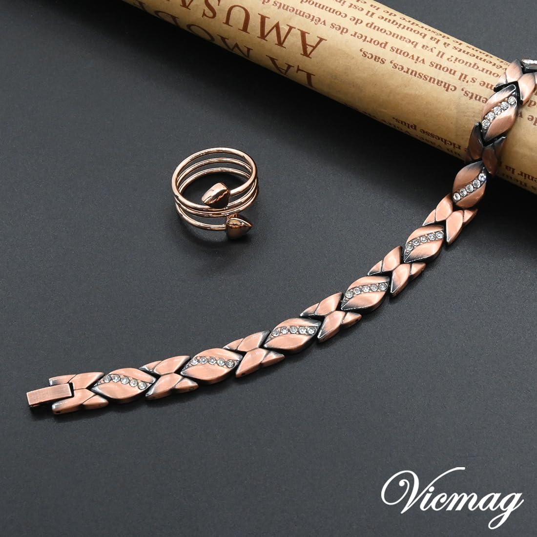Vicmag Copper Bracelet for Women 99.9% Solid Pure Copper Valentine's Day Gift for Her with Adjustment Tool VicmagAu supplements