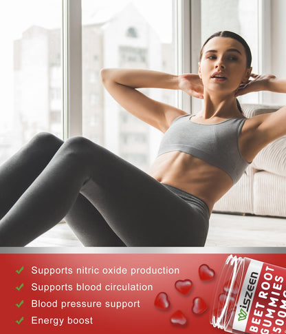 Wiszeen Beet Root Gummies - 60 Servings - Beets Gummies Beet Chews Nitric Oxide WiszeenUS supplements
