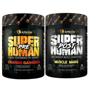 ALPHA LION Superhuman Pre Workout Powder & Post Workout Recovery Bundle, Sustained ALPHA LIONAu supplements