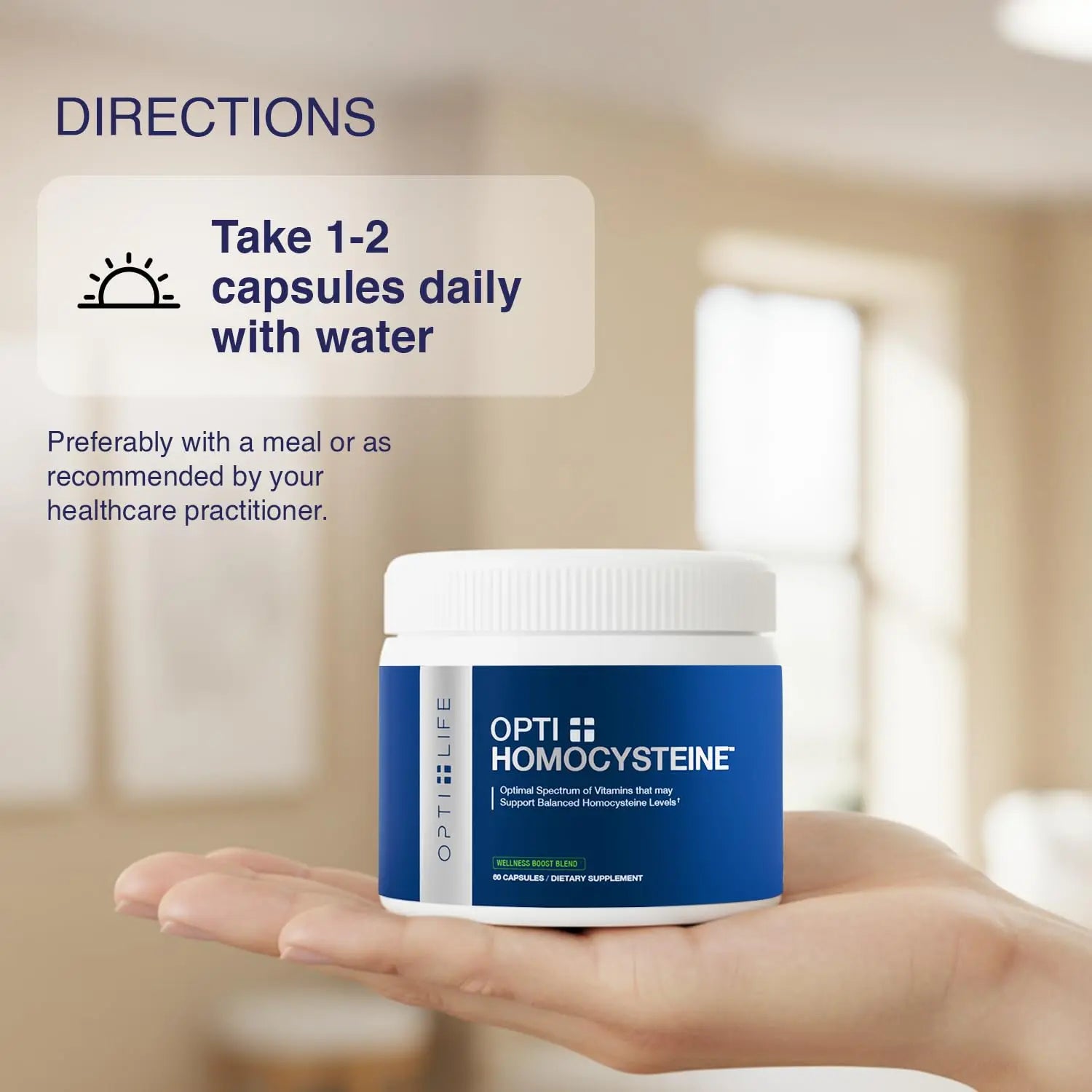 Opti + Homocysteine Capsules | Daily Brain and Heart Health Supplements* | Brain Supplement with Methylcobalamin & Methylfolate | 60 capsules/30 Servings Opti + LifeAu supplements