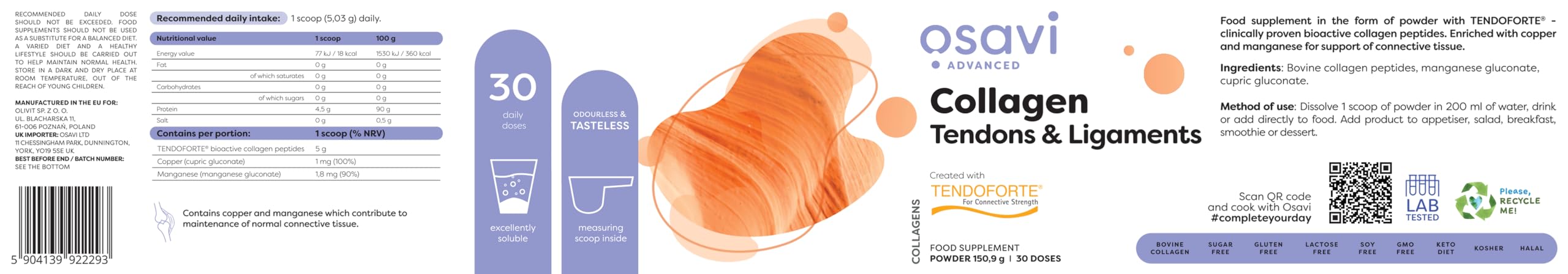 Osavi Collagen Peptides - Tendons & Ligaments - 150g OSAVIAu supplements
