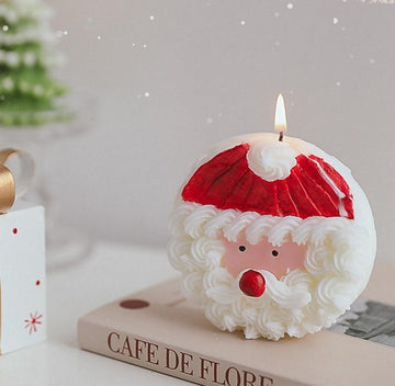 Christmas Cake Scented Candle,110G Handmade Aroma Soy Wax Santa Claus Decorative Candle T-shinAu supplements