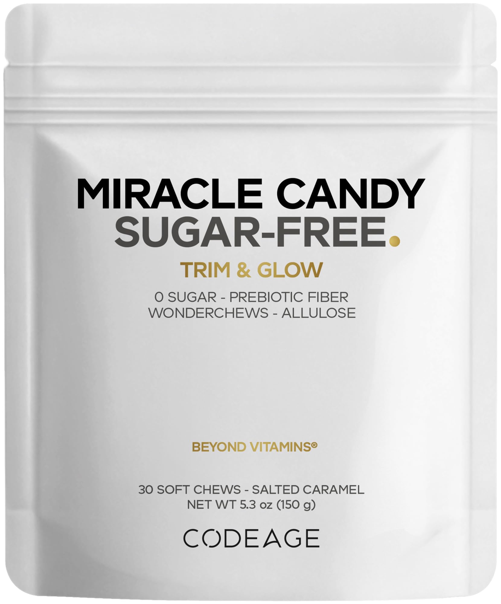 Codeage Miracle Candy Sugar-Free Candies, Salted Caramel Flavor Soft Chews – Allulose, Prebiotic Fiber – Low-Calorie Wonderchews – 0g Sugar Soft Chews - 30 Count CodeageAu supplements