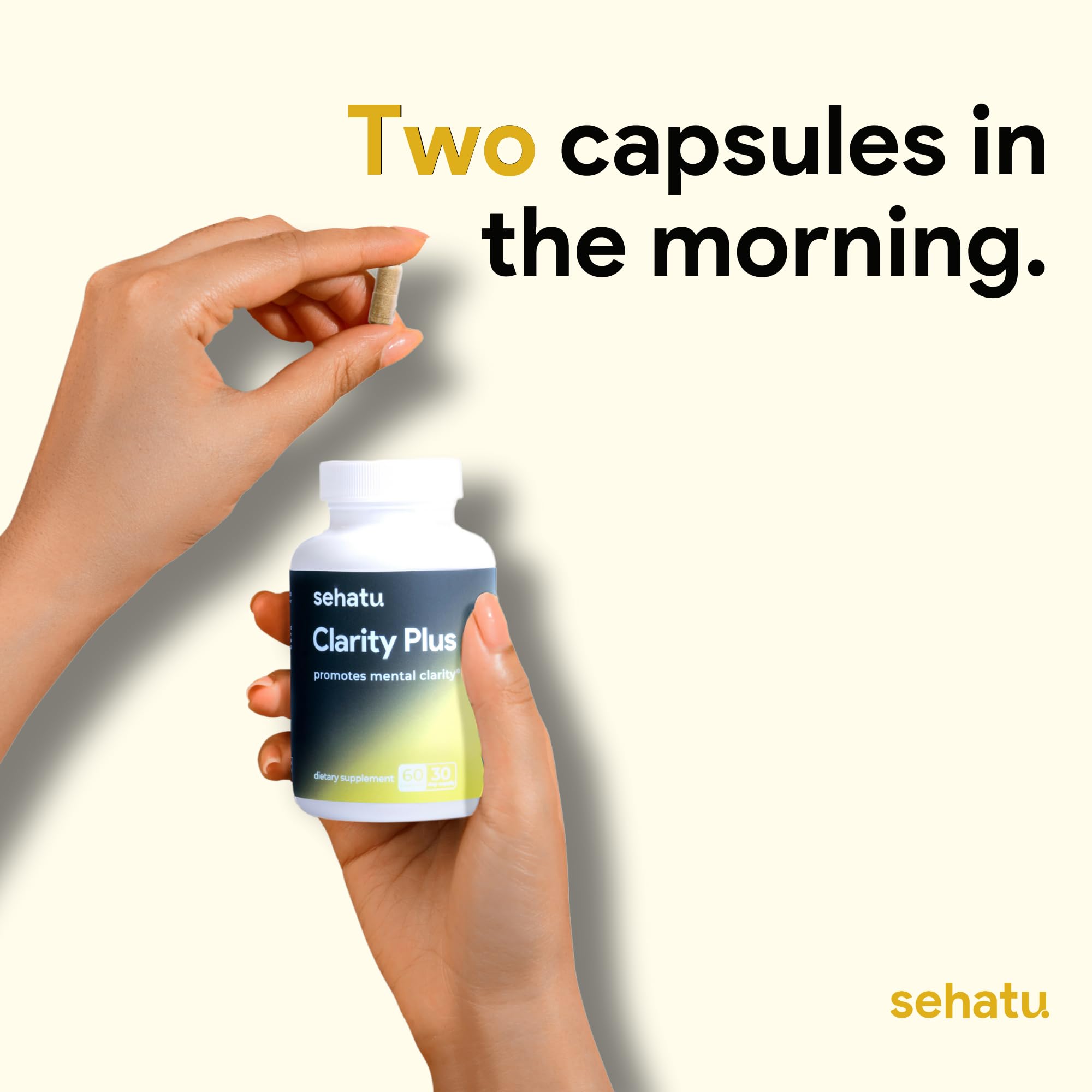 SEHATU Clarity Plus Cognitive Wellness Supplement | Packed with 10 Powerful Adaptogenic Mushrooms | Clear Brain Fog and Support Mental Clarity | 60 Count | 30 Day Supply SEHATUAu supplements