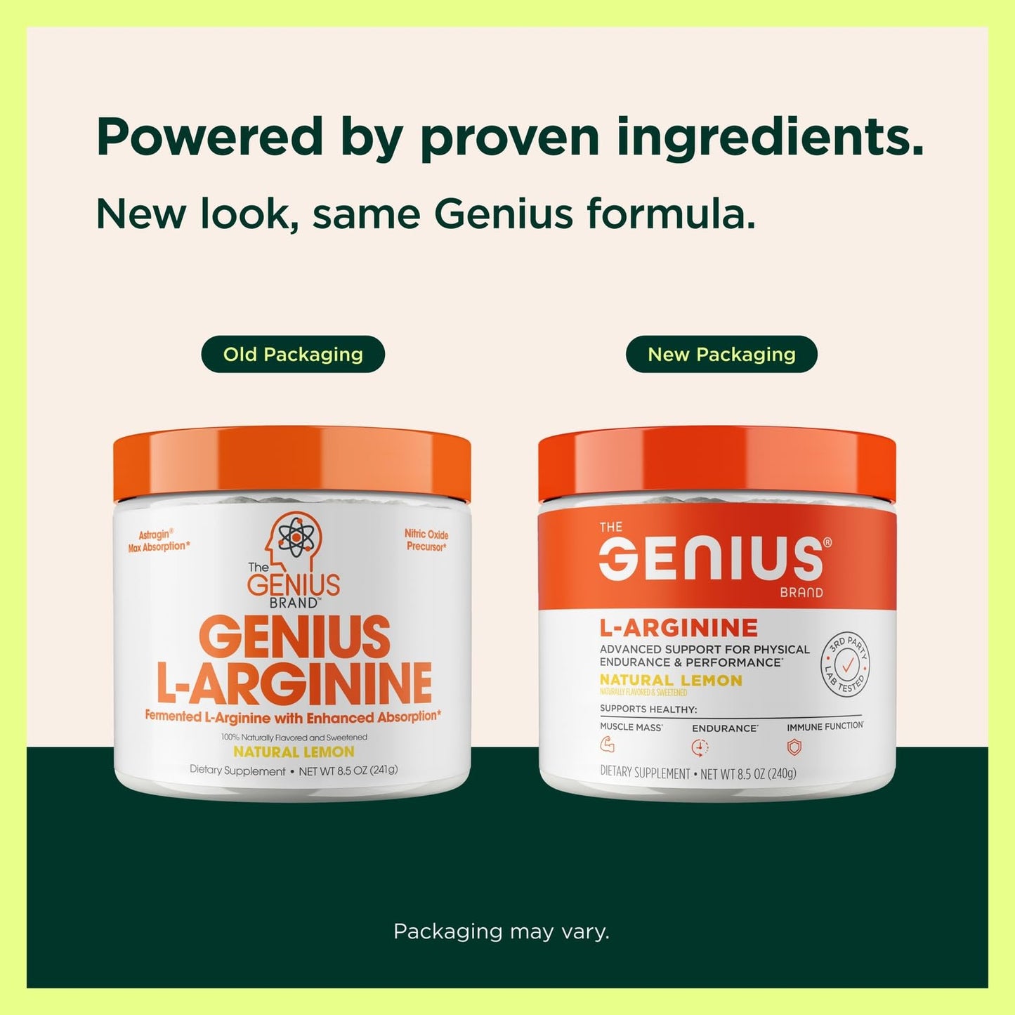 Genius L-Arginine Nitric Oxide Powder - Fermented L- Arginine Nutritional Supplements & Nitric Oxide Booster - Pre Workout, Natural Muscle Builder - 30 Servings, Lemon The Genius BrandUS supplements