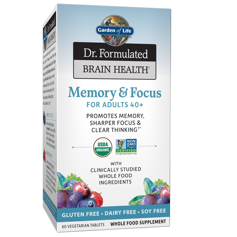 Garden of Life Dr. Formulated Organic Brain Health Memory & Focus for Adults 40+ 60 Tablets Garden of LifeAu supplements