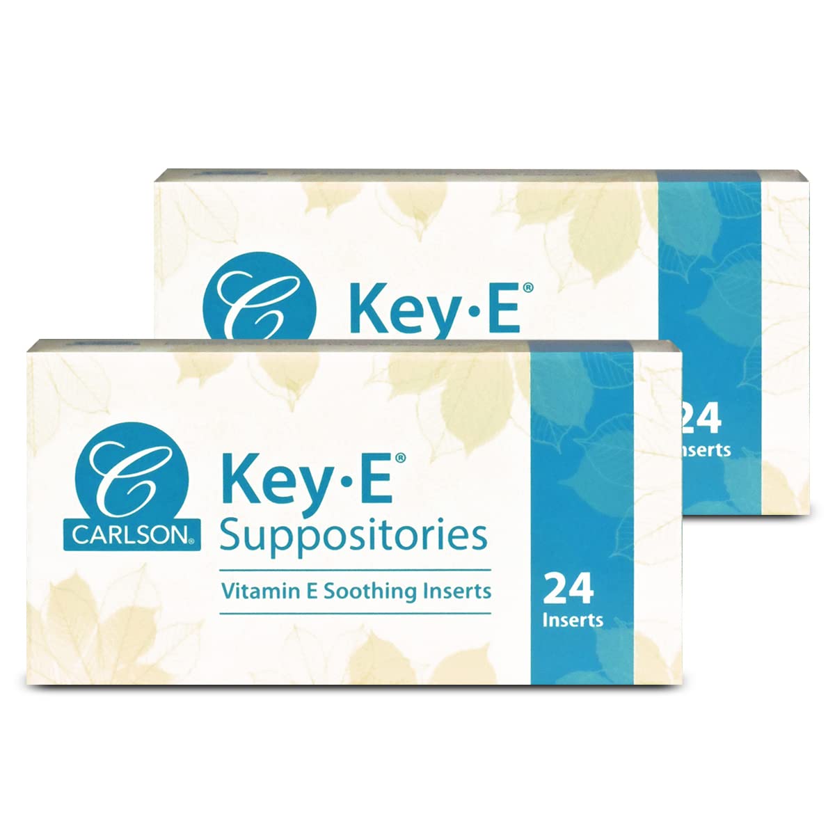 Carlson Labs Key-E Suppositories Vitamin E Soothing Inserts (2 Packages of 24 Inserts, 48Count) CarlsonAu supplements