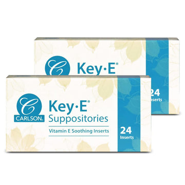 Carlson Labs Key-E Suppositories Vitamin E Soothing Inserts (2 Packages of 24 Inserts, 48Count) CarlsonAu supplements