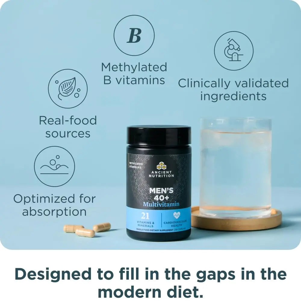 Ancient Nutrition, Multivitamin Mens 40 Plus 3 Day, 90 Count Ancient NutritionAu supplements
