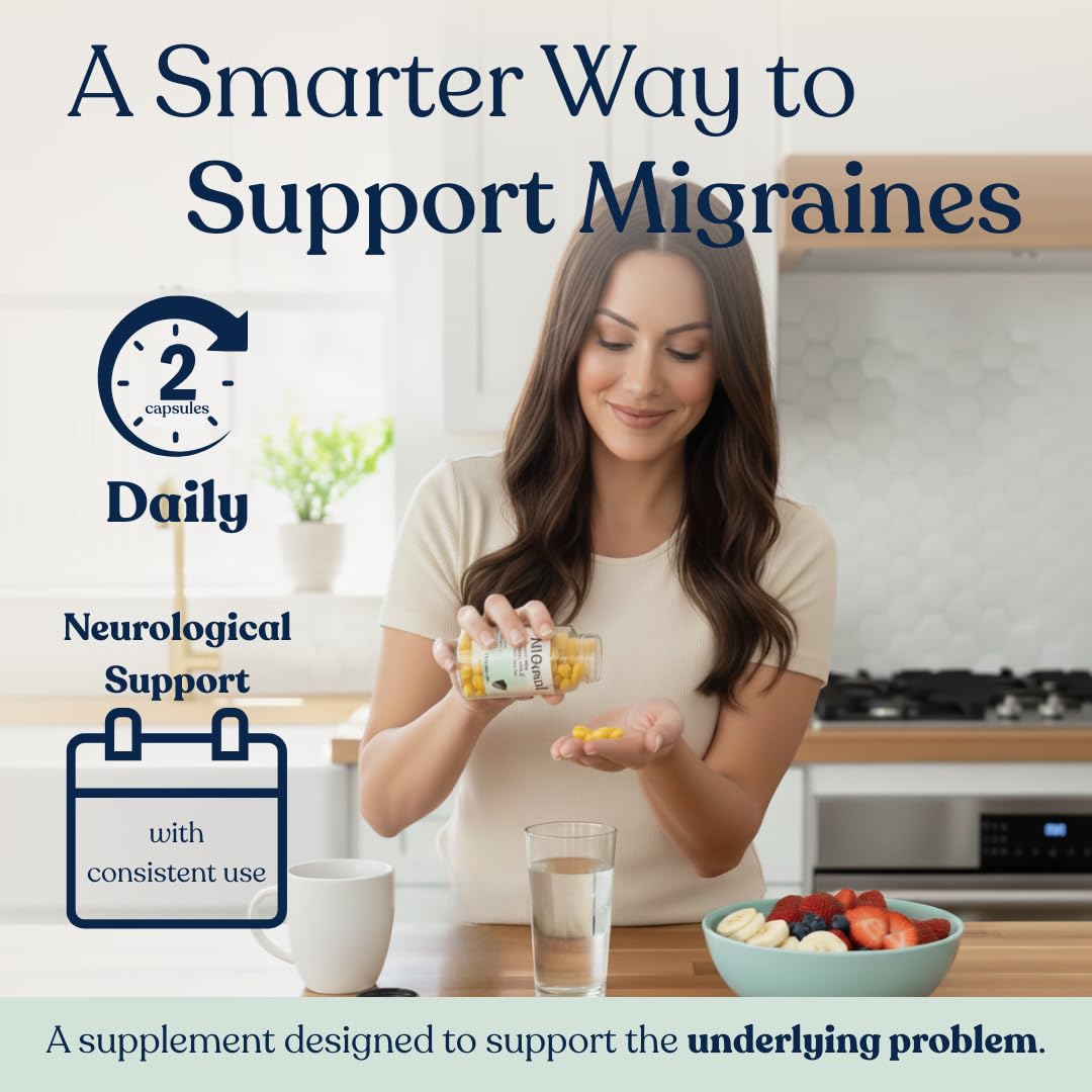 Headache and Migraine Relief Supplements - Drug Free Migraine Prevention Supplement - Natural Supplements for Migraine Headaches - Helps Reduce Frequency & Severity (60 Capsules) MIGUARDAu supplements