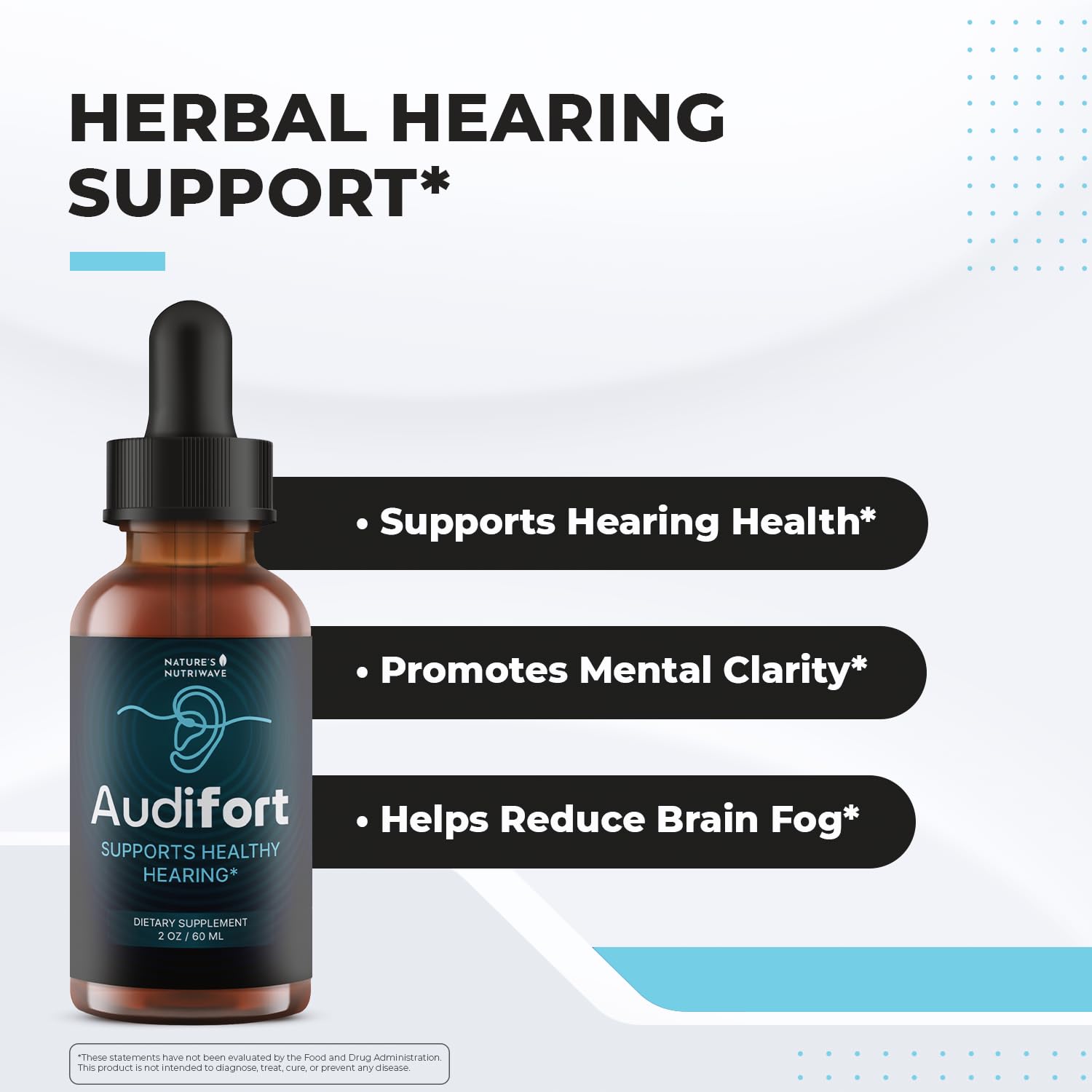 Nature’s NutriWave Audifort Drops – Herbal Liquid Supplement with Grape Seed & Panax Ginseng – Non-GMO, Easy-to-Take, Made in the USA – 60 Servings, 1 Month Supply Nature’s NutriWaveAu supplements