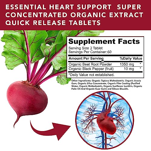 USDA Plant.O Premium Organic Beet Root Tablets [1350mg Beets Powder] with Black Pepper PLANT.O NUTRITIONAu supplements