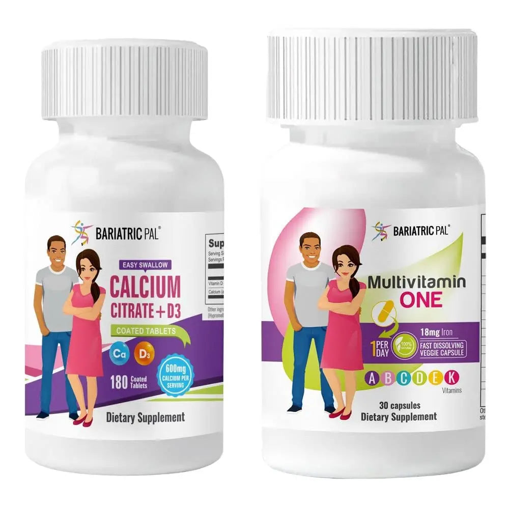BariatricPal 30-Day Bariatric Vitamin Bundle Multivitamin ONE 1 per Day! Capsule with 18mg Iron Easy Swallow Calcium Citrate (600mg) BariatricPalAu supplements