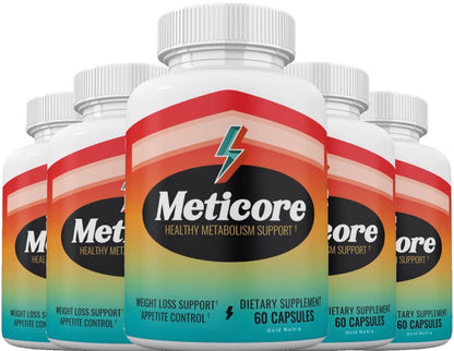 (Official) 5 Pack Meticore Weight Management Keto Pills, Energy Support - 300 Capsules Gold NutraUS supplements