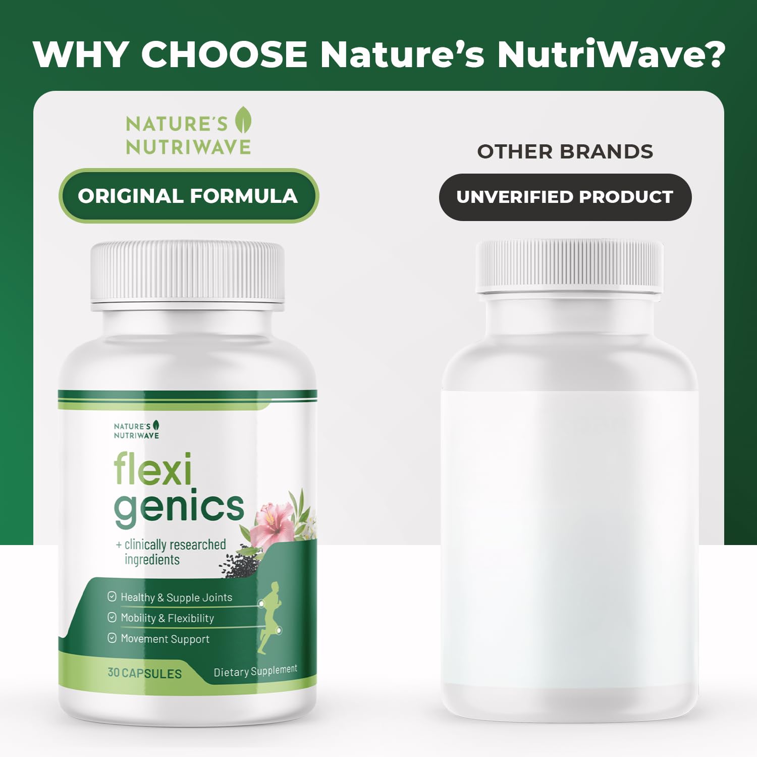 Flexigenics – Natural Support Formula with Green Tea Extract, Black Cumin Seed & Vitamin K2 – Non-GMO, Easy-to-Take – 30 Capsules, 1 Month Supply Nature’s NutriWaveAu supplements