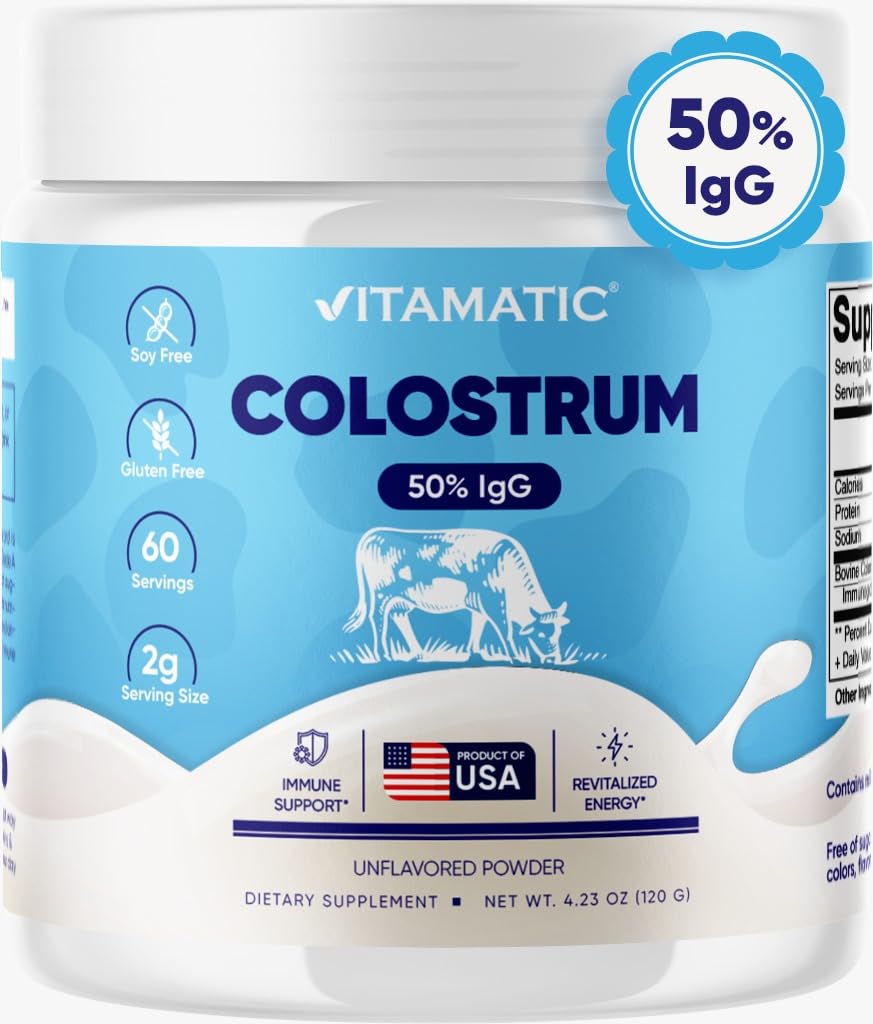 Vitamatic Bovine Colostrum Powder - 50% Highest IgG - Supplement for Gut Health VitamaticUS supplements