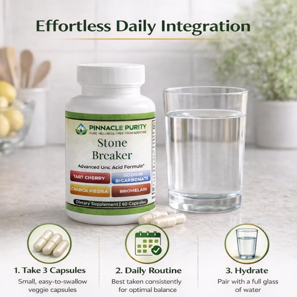 Pinnacle Purity Stone Breaker 60 Capsules, With Chanca Piedra, Tart Cherry & Bromelain – Supports Kidney & Liver Balance, Promotes Gentle Stone Management, Enhances Natural Cleansing Pathways, Non-GMO Pinnacle PurityAu supplements