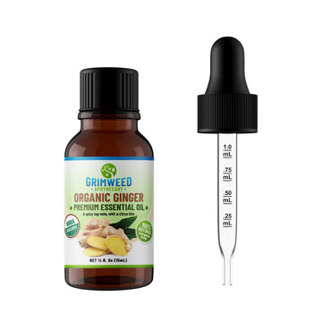 USDA Organic Ginger Essential Oil – Therapeutic Grade- Diffuser Oil - 100% All Natural - with Glass Dropper Grimweed ApothecaryAu supplements