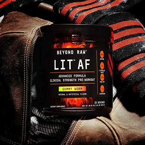 BEYOND RAW LIT AF | Advanced Formula Clinical Strength Pre-Workout Powder | Contains BEYOND RAWAu supplements