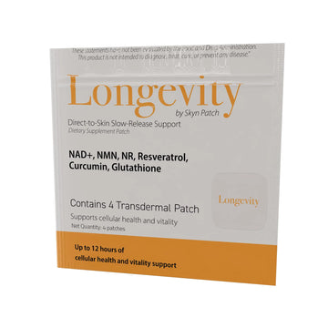 SkynPatch Longevity Transdermal Wellness Patch – NAD+, Resveratrol, Curcumin & Glutathione | Cellular Wellness + Antioxidant Support | 4 Patch Pack Skyn PatchAu supplements