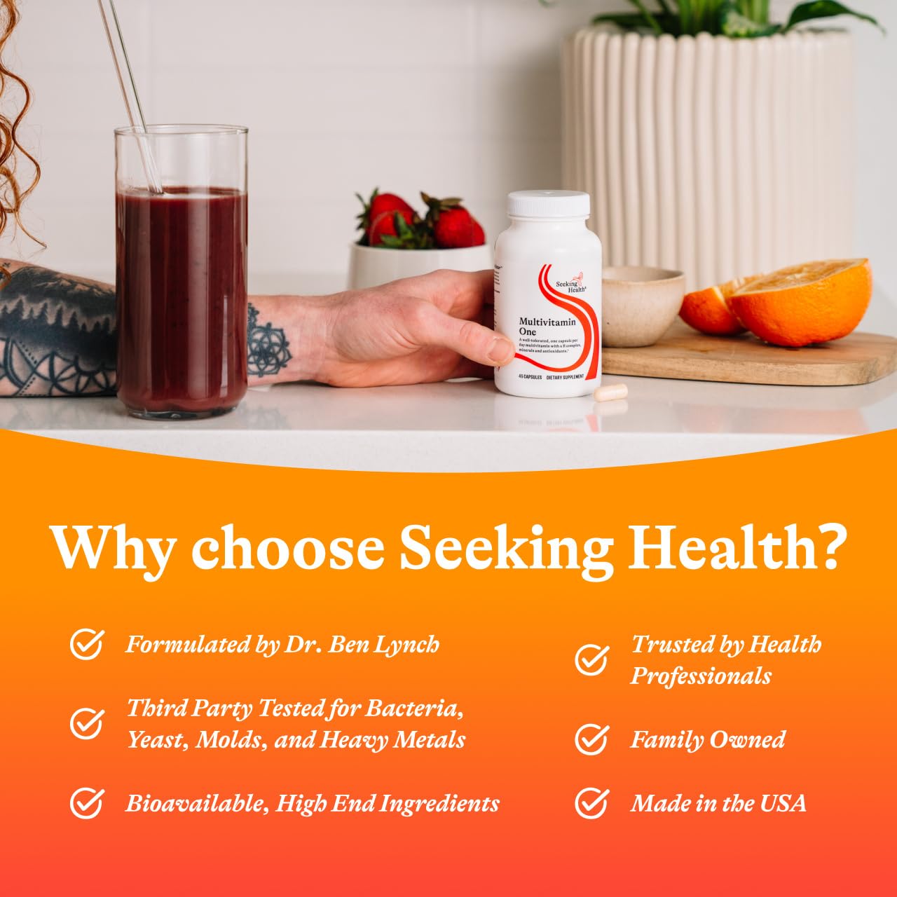 Seeking Health Multivitamin One - Supplement with Zinc, Vitamin B12, & Vitamin A - Magnesium-Free Formula Seeking HealthAu supplements