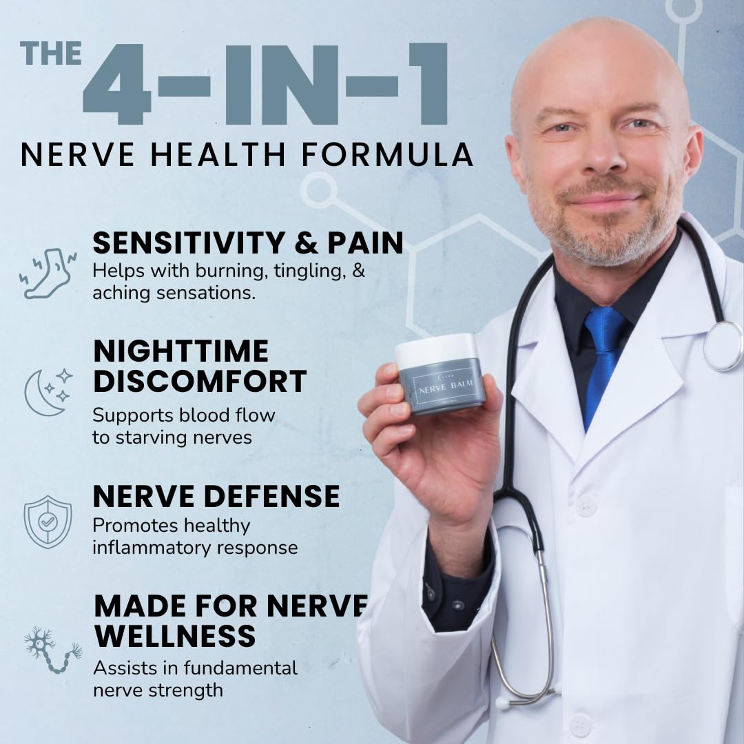 Lune Nerve Balm – Neuropathy Cream for Burning, Tingling & Numbness in Feet & Hands | Natural Nerve Pain Relief Cream with Arnica, Vitamin B6 & Magnesium | 3.4 oz LuneAu supplements